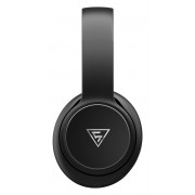 DOQAUS headphones DESIGN 3, ασύρματα & ενσύρματα, Φ40mm, 600mAh, μαύρα/καφέ