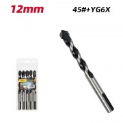 DELI σετ τρυπάνια DH-BWZ012-E1 για τοίχο/μέταλλο/ξύλο, 45# YG6X, 12x120mm, τρίπλευρο, 5τμχ
