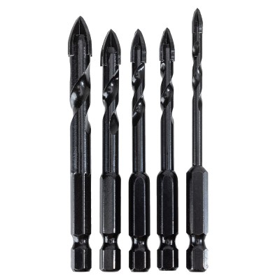 DELI σετ τρυπάνια DH-CZZ005-ED2 για γυαλί, 40Cr YG6X, 4/5/6/8/10mm, εξάγωνο, 5τμχ