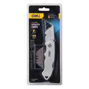 DELI κοπίδι DL008Z με ανταλλακτικές λεπίδες, μεταλλικό, 19mm, γκρι
