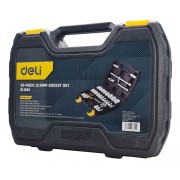 DELI σετ καστάνια με καρυδάκια DL1032, με θήκη, 1/2", Cr-V, 32τμχ