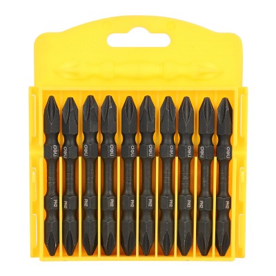 DELI σετ μύτες κατσαβιδιού DL252202 για δραπανοκατσάβιδο, διπλή κεφαλή, σταυρωτές, PH2x65mm, 10τμχ