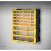 DELI ταμπακιέρα DL432039, 39 θέσεων, 38x16x47.5cm, πλαστική, κίτρινη/μαύρη