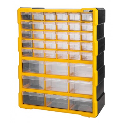 DELI ταμπακιέρα DL432039, 39 θέσεων, 38x16x47.5cm, πλαστική, κίτρινη/μαύρη