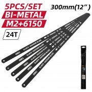 DELI σετ λάμες πριονιού σιδήρου/ξύλου DL4673, 300mm, 24 TPI, 5τμχ