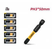 DELI σετ μύτες κατσαβιδιού DL501003Z για δραπανοκατσάβιδο, σταυρωτές, PH3x50mm, 10τμχ