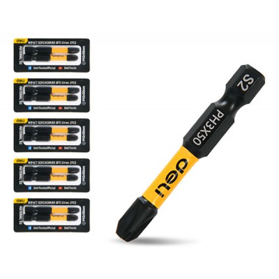 DELI σετ μύτες κατσαβιδιού DL501003Z για δραπανοκατσάβιδο, σταυρωτές, PH3x50mm, 10τμχ