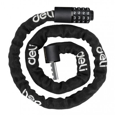 DELI κλειδαριά ποδηλάτου συνδυασμού DL508031, Φ4mm, 1m, μαύρη