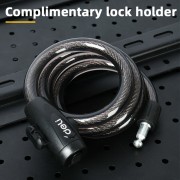 DELI κλειδαριά ποδηλάτου με κλειδί DL508062, Φ12mm, 1m, μαύρη