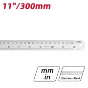 DELI μεταλλικός χάρακας DL8030Y, ανοξείδωτο ατσάλι, 12"/30cm, ασημί