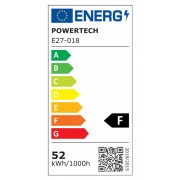 POWERTECH LED λάμπα E27-018, 4x αναδιπλούμενα πτερύγια, 52W, 4000K, E27