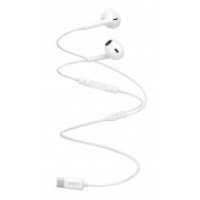 CELEBRAT earphones με μικρόφωνο E400, USB-C σύνδεση, Φ14mm, 1.2m, λευκά