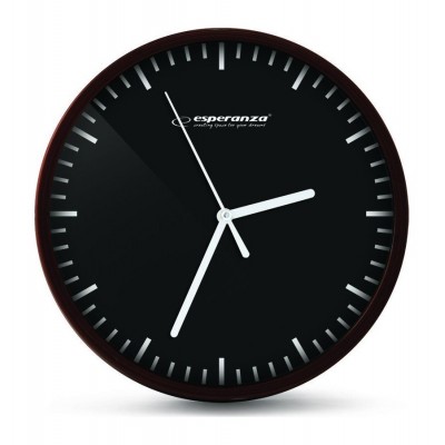 ESPERANZA ρολόι τοίχου Budapest EHC010K, 20cm, μαύρο-όψη ξύλου
