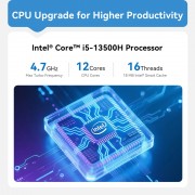 BEELINK mini PC EQi13 Pro, Intel i5-13500H, 32GB, 500GB M.2, Windows 11 Pro