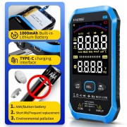 FNIRSI ψηφιακό πολύμετρο S1, 1000V AC/DC, NCV, RMS, επαναφορτιζόμενο