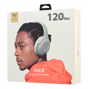 DOQAUS headphones FOCUS 5, ασύρματα & ενσύρματα, Φ40mm, 1000mAh, γκρι