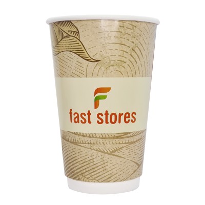 FAST STORES χάρτινα ποτήρια καφέ, 16oz, χωρίς καπάκι, 20τμχ