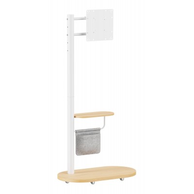 BRATECK βάση τηλεόρασης δαπέδου FS54-22T-02W, 17-43", έως 15kg, με ράφι & ροδάκια