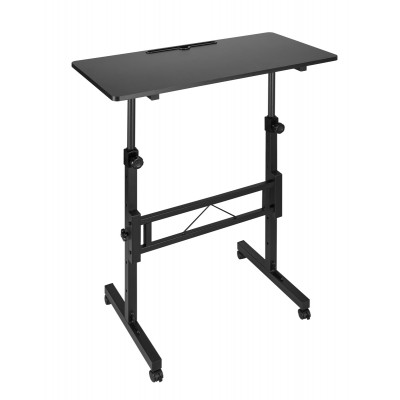 BRATECK γραφείο FWS10-6 με ρυθμιζόμενο ύψος & ροδάκια, 800x400x710~1110mm, μαύρο
