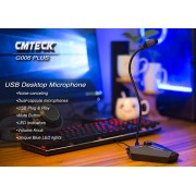 CMTECK επιτραπέζιο μικρόφωνο G006Plus με εύκαμπτο βραχίονα, omnidirectional, USB, μαύρο
