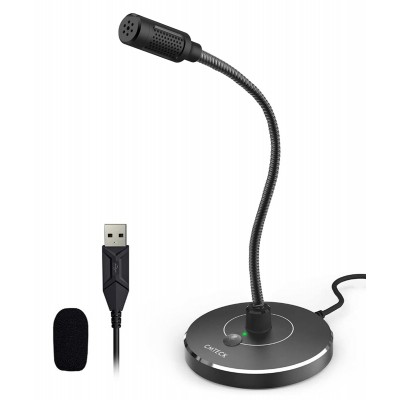 CMTECK επιτραπέζιο μικρόφωνο G009 με εύκαμπτο βραχίονα, omnidirectional, USB, μαύρο