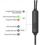 CELEBRAT earphones με μικρόφωνο G13, 3.5mm σύνδεση, Φ10mm, 1.2m, μαύρο