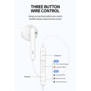 CELEBRAT earphones με μικρόφωνο G16, Type-C, 1.2m, λευκά