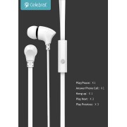 CELEBRAT earphones με μικρόφωνο G3, 3.5mm σύνδεση, Φ10mm, 1.2m, λευκά