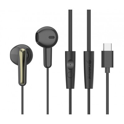 CELEBRAT earphones με μικρόφωνο G37, USB-C σύνδεση, 14.2mm, 1.2m, μαύρα
