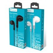 CELEBRAT earphones με μικρόφωνο G8, 3.5mm σύνδεση, Φ14.2mm, 1.2m, μαύρα