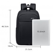 GOLDEN WOLF τσάντα πλάτης GB00711 με θήκη laptop 15.6", 27L, μαύρη