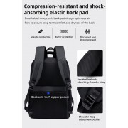 GOLDEN WOLF τσάντα πλάτης GB00711 με θήκη laptop 15.6", 27L, μαύρη