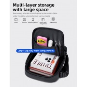 GOLDEN WOLF τσάντα ώμου GKB00732 με θήκη tablet, 3L, μαύρη