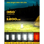 GLOCUSENT LED φανάρι GLCSNTCL001G, επαναφορτιζόμενο, έως 1200lm, IP68, πράσινο