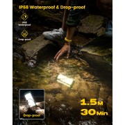 GLOCUSENT LED φανάρι GLCSNTCL001G, επαναφορτιζόμενο, έως 1200lm, IP68, πράσινο