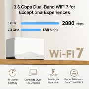 MERCUSYS Whole Home Mesh Wi-Fi 7 System Halo H27BE, 3.6Gbps Dual Band, 3τμχ, V.1.0