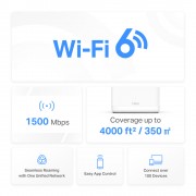 MERCUSYS Mesh WiFi 6 System Halo H60X, 1500Mbps Dual Band, 2τμχ, V.1.0