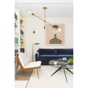 POWERTECH φωτιστικό οροφής HLL-0033, 2x E27, μεταλλικό, chrome gold