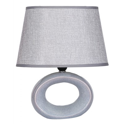 POWERTECH επιτραπέζιο φωτιστικό HLL-0136, E27, κεραμική βάση, γκρι