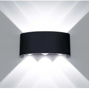 POWERTECH LED φωτιστικό τοίχου HLL-0161, 6W, 4000K, 480lm, IP65, μαύρο