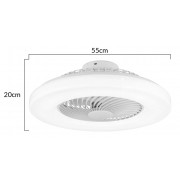 POWERTECH smart ανεμιστήρας οροφής HLL-0172 με LED φως, 36W, Φ55x20cm, λευκός