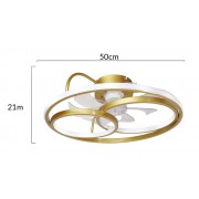 POWERTECH smart ανεμιστήρας οροφής HLL-0178 με LED φως, 50W, Φ50x21cm, χρυσός