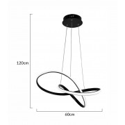 POWERTECH LED φωτιστικό οροφής HLL-0180, 50W, 4000K, Φ60cm x 120cm, μαύρο