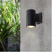 POWERTECH φωτιστικό τοίχου HLL-0189 για GU10 λάμπα, μεταλλικό, IP65, μαύρο