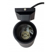 POWERTECH φωτιστικό τοίχου HLL-0190 για 2x GU10 λάμπες, μεταλλικό, IP65, μαύρο