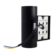 POWERTECH φωτιστικό τοίχου HLL-0190 για 2x GU10 λάμπες, μεταλλικό, IP65, μαύρο