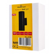 POWERTECH φωτιστικό τοίχου HLL-0190 για 2x GU10 λάμπες, μεταλλικό, IP65, μαύρο