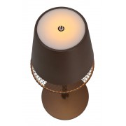 POWERTECH LED επιτραπέζιο φωτιστικό HLL-0191, ρυθμιζόμενο, επαναφορτιζόμενο, καφέ