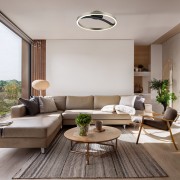 POWERTECH LED φωτιστικό οροφής HLL-0200, 29W, 4000K, Φ38x10cm, ασημί/μαύρο