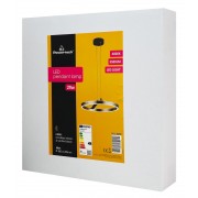 POWERTECH LED φωτιστικό οροφής HLL-0202, 29W, 4000K, Φ38x120cm, ασημί/μαύρο